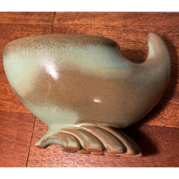 Beautiful Prairie Green and Brown Cornucopia Frankoma 575 -  6.25" x 4" x 4" - Picture 5 of 8